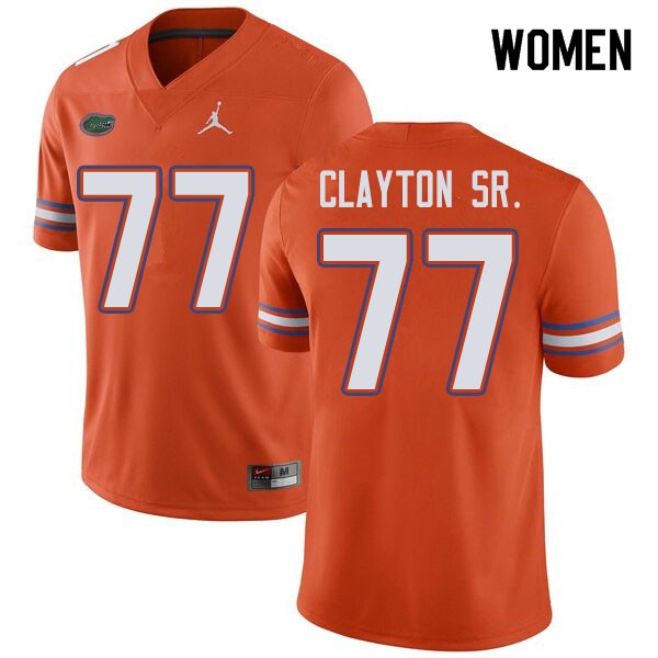 Jordan Brand Women #77 Antonneous Clayton Sr. Florida Gators College Football Jersey Orange